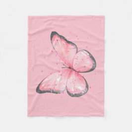 rosa Glitter-Schmetterling Fleecedecke