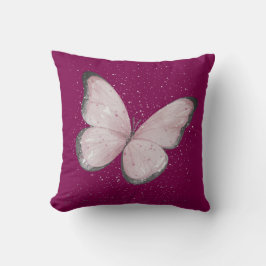 rosa Glitter-Schmetterling Kissen