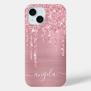 Rosa Glitter-Tropfen Glam Mädchenhaft Signature Case-Mate iPhone Hülle
