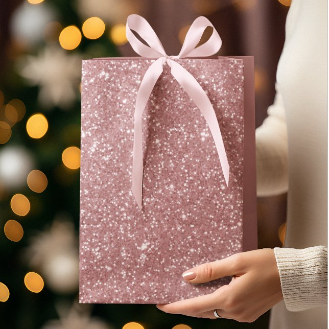 Rosa Glitter-Weihnachtsgeschenktasche  Mittlere Geschenktüte (Von Creator hochgeladen)