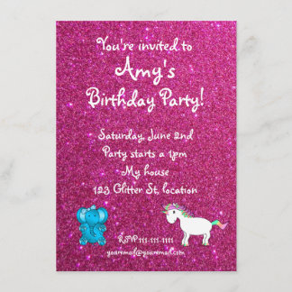 Rosa Glittergeburtstagseinladung Einladung