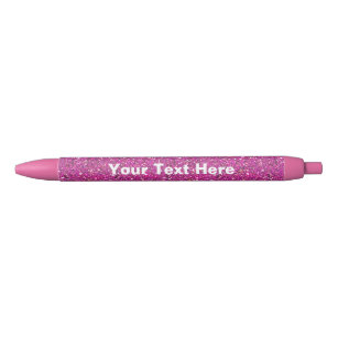 Rosa Glitterstift mit personalisiertem Kugelschreiber