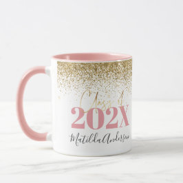 Rosa Glitzer Abschluss Tasse
