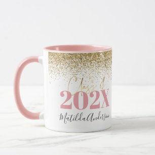Rosa Glitzer Abschluss  Tasse