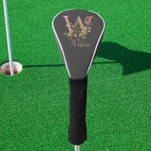 Rosa Glitzer Blumenschreiben W Golf Headcover