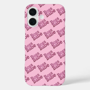 Rosa Glitzer Boss Babe iPhone 16 Hülle