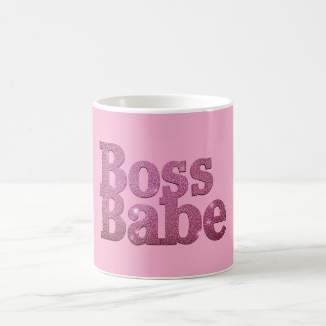 Rosa Glitzer Boss Babe Kaffeetasse (Mittel)