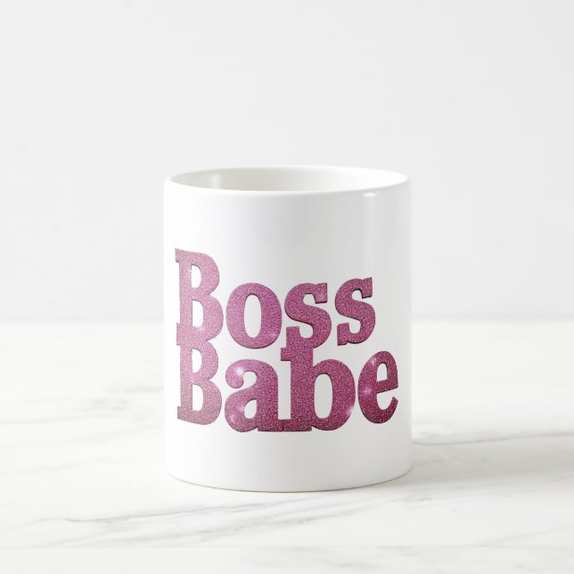 Rosa Glitzer Boss Babe Kaffeetasse (Mittel)