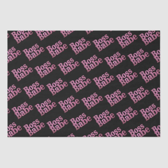 Rosa Glitzer Boss Babe Seidenpapier (Vorderseite)
