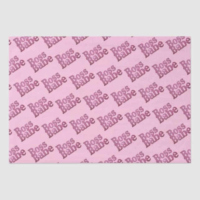 Rosa Glitzer Boss Babe Seidenpapier (Vorderseite)