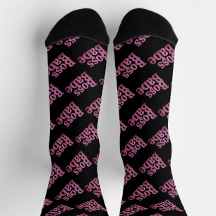 Rosa Glitzer Boss Babe Socken
