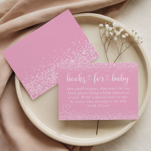 Rosa Glitzer Bücher für Baby Herz Schrift Begleitkarte