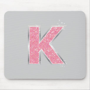 Rosa Glitzer Buchstabe K Mousepad