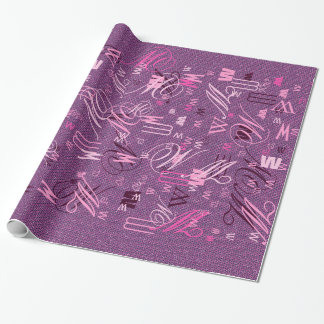 Rosa Glitzer Chevrons Strick Muster drucken Geschenkpapier