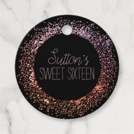 Rosa Glitzer Circle Geschenkanhänger