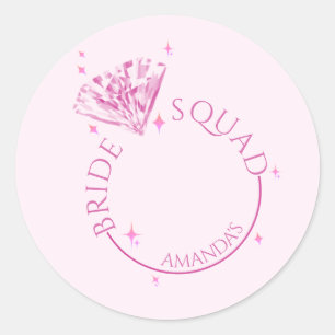 Rosa Glitzer Diamant Junggesellinnenabschied Party Runder Aufkleber