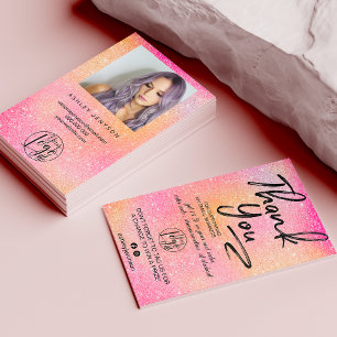 Rosa Glitzer Drehbuch Foto Logo-Bestellung Vielen  Visitenkarte