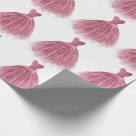 Rosa Glitzer Dress Elegantes Party Muster Geschenkpapier