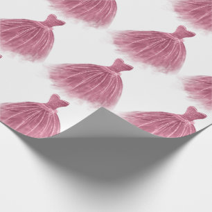 Rosa Glitzer Dress Elegantes Party Muster Geschenkpapier