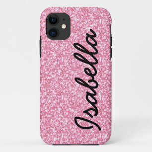 ROSA GLITZER DRUCKPERSONALISIERTES Case-Mate iPhone HÜLLE