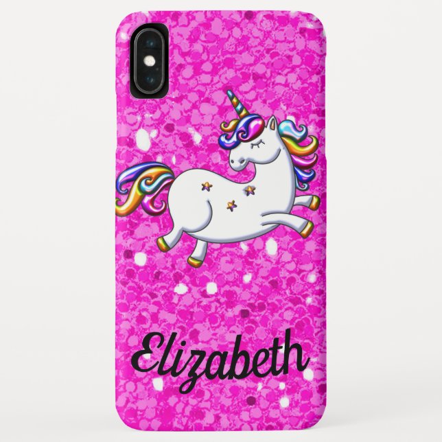 Rosa Glitzer Einhorn Case-Mate iPhone Hülle (Rückseite)