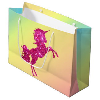 Rosa Glitzer Einhorn Große Geschenktüte