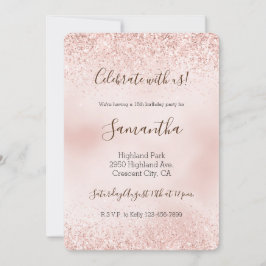 Rosa Glitzer Einladung