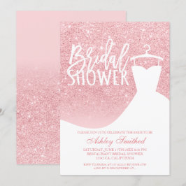 Rosa Glitzer elegantes elegantes Brautparty Einladung