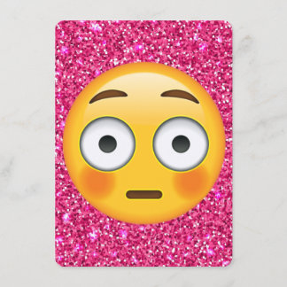 Rosa Glitzer Emoji Einladung