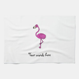 Rosa Glitzer Flamingo Küchentuch