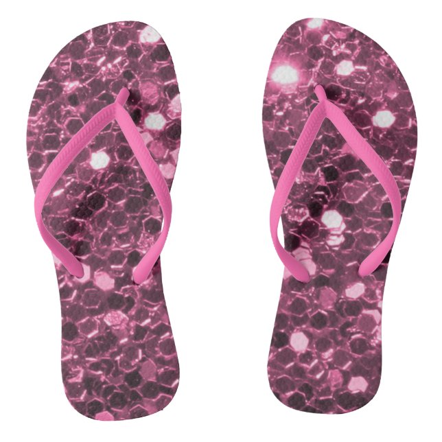 Rosa Glitzer Flip Flops (Fußbett)
