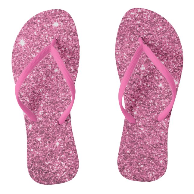 Rosa Glitzer Flip Flops (Fußbett)