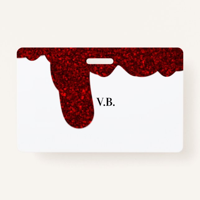 Rosa Glitzer funkelndes Kunstdesign Namenstext hin Ausweis (Vorderseite)