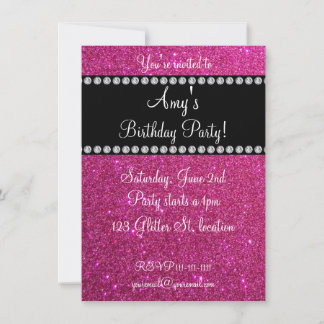 Rosa Glitzer Geburtstagseinladung Einladung
