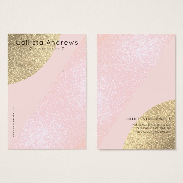 Rosa Glitzer Geoherringe anzeigen (Vorne & Hinten)