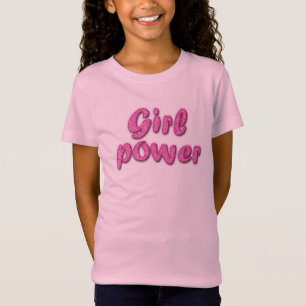 Rosa Glitzer "Girl Power" T - Shirt - Empowerment