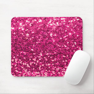 Rosa Glitzer Girly Modern Sparkle Bling Office Mousepad