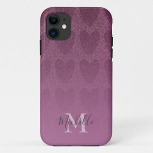 Rosa Glitzer Girly Monogram Case-Mate iPhone Hülle