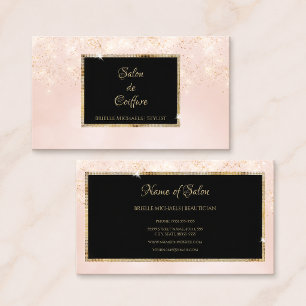 Rosa Glitzer Glam Elegantes Schwarzes Meer Visitenkarte