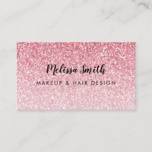 Rosa Glitzer Glam Makeup Artist Friseur Business Visitenkarte