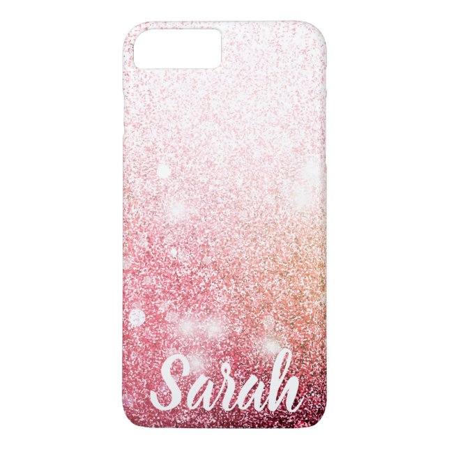 Rosa Glitzer glänzend Design Case-Mate iPhone Hülle (Rückseite)