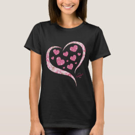 Rosa Glitzer Herz Romantischer Glückstag Valentins T-Shirt