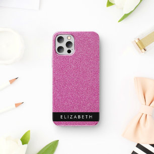 Rosa Glitzer, Hintergrund des Glitzer, Ihr Name iPhone 16 Hülle