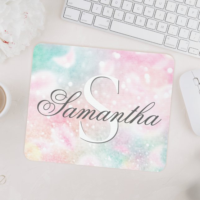 Rosa Glitzer Hübsch Bokeh-Muster Mousepad (Von Creator hochgeladen)