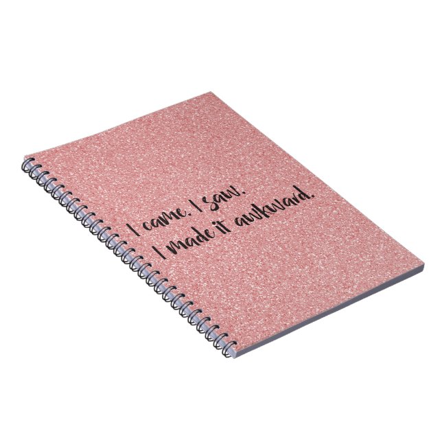 Rosa Glitzer ich machte es Awkward Spiral Notebook Notizblock (Rechte Seite)
