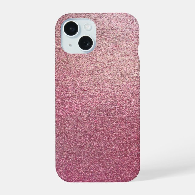 Rosa-Glitzer iPhone 15 Hülle (Rückseite)