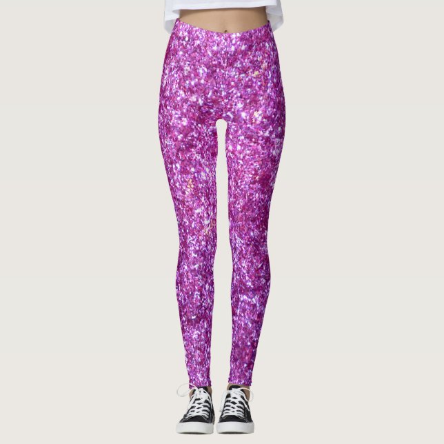 Rosa Glitzer Leggings (Vorderseite)