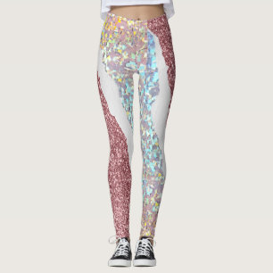 Rosa Glitzer Leggings