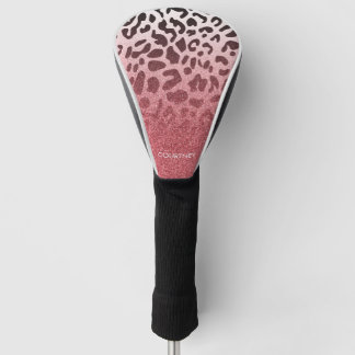 Rosa Glitzer-Leopard-Haut Golf Headcover