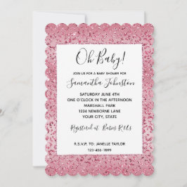 Rosa Glitzer Leopard Ombre Einladung